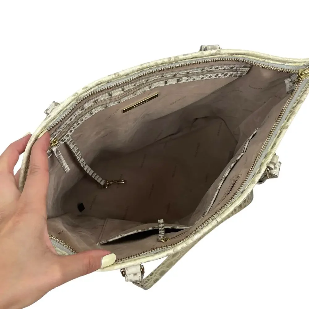 Brahmin Medium Asher Melbourne Tote Bag Shoulder Bag Cream Green - Picture 11 of 12